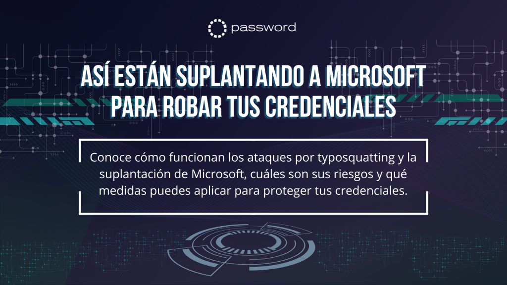 Ilustración de un portal falso que imita Microsoft usando dominios alterados.